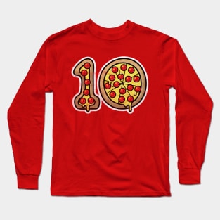 Pizza 10 (distressed version) Long Sleeve T-Shirt